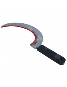 Hoz de asesino color gris para jóvenes y adulto, complementos para carnaval, halloween y celebraciones. 47 x 16 x 2 cm