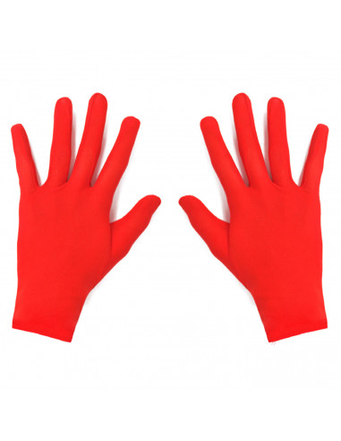 Tradineur - Guantes cortos de niño para disfraz, 100% poliéster, accesorio de carnaval, halloween, cosplay, fiestas, cumpleaños