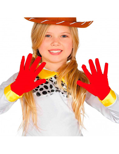 Tradineur - Guantes cortos de niño para disfraz, 100% poliéster, accesorio de carnaval, halloween, cosplay, fiestas, cumpleaños