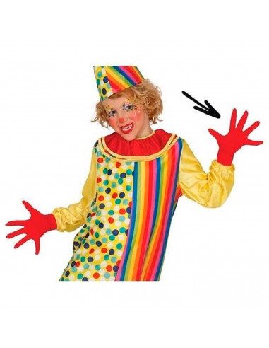 Tradineur - Guantes cortos de niño para disfraz, 100% poliéster, accesorio de carnaval, halloween, cosplay, fiestas, cumpleaños