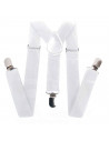 Tirantes de color blanco para jóvenes y adulto, complementos para carnaval, halloween y celebraciones. 35,5 x 12 x 1 cm