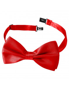 Tradineur - Pajarita raso para disfraz, 100% poliéster, accesorio de carnaval, halloween, cosplay, fiestas, cumpleaños (Rojo, ad