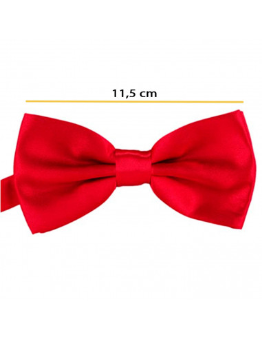 Tradineur - Pajarita raso para disfraz, 100% poliéster, accesorio de carnaval, halloween, cosplay, fiestas, cumpleaños (Rojo, ad