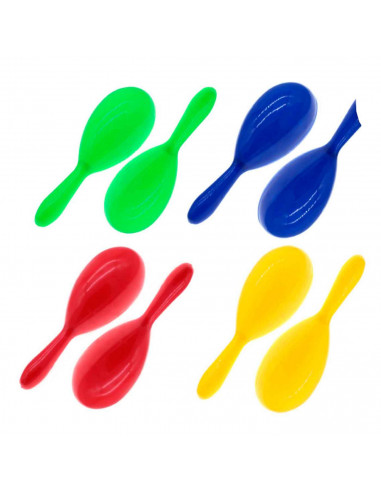 Tradineur - Maracas de color surtido para niños, complementos para carnaval, halloween y celebraciones - 19 x 6 x 6 cm