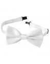 Pajarita de raso para disfraces, 100% poliéster, accesorio de carnaval, halloween, cosplay, fiestas, cumpleaños (Blanco, adulto,