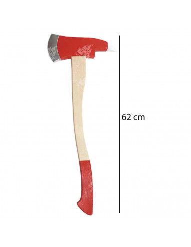 Hacha de bombero de plastico con diseño de madera para jóvenes y adulto, complementos para carnaval, halloween y celebraciones.