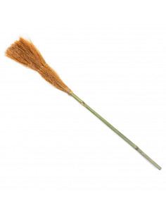 Tradineur - Escoba de bruja de madera 1 m para jóvenes y adultos, complementos para carnaval, halloween y celebraciones,100 cm,
