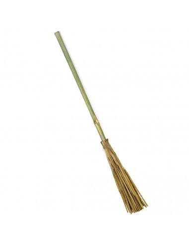 Tradineur - Escoba de bruja de madera 1 m para jóvenes y adultos, complementos para carnaval, halloween y celebraciones,100 cm,