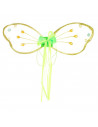 Alas de hada color verde con gemas para niños, complementos para carnaval, halloween y celebraciones. 19 x 55 x 1 cm