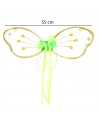 Alas de hada color verde con gemas para niños, complementos para carnaval, halloween y celebraciones. 19 x 55 x 1 cm