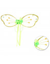 Alas de hada color verde con gemas para niños, complementos para carnaval, halloween y celebraciones. 19 x 55 x 1 cm