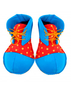 Zapatos payaso con lunares para jóvenes y adulto, complementos para carnaval, halloween y celebraciones. 36 x 18 x 36 cm, color