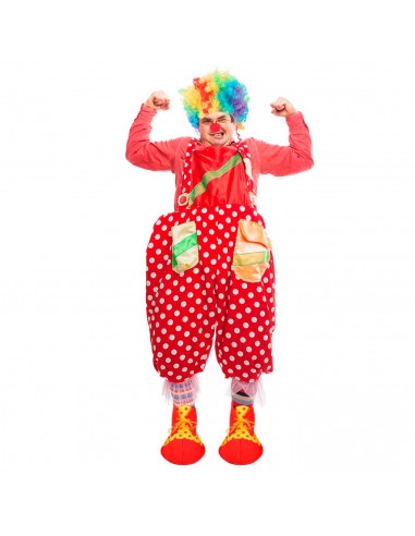 Zapatos payaso con lunares para jóvenes y adulto, complementos para carnaval, halloween y celebraciones. 36 x 18 x 36 cm, color