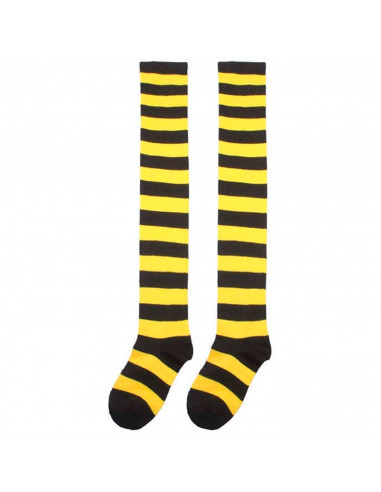 Medias de rayas de poliamida, accesorios para disfraz de payaso, abeja, carnaval, halloween, cosplay, fiesta, talla única, adult