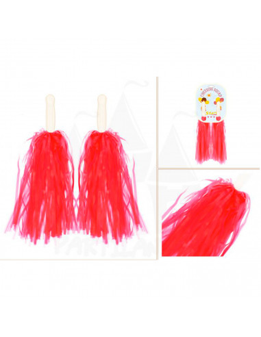 Pompones de animadora de plástico, deporte, complemento de disfraz, carnaval, halloween, cosplay, fiesta, baile, adulto, 34 cm,
