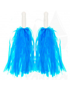 Pompones de animadora, plástico, deporte, complemento de disfraz, carnaval, halloween, cosplay, fiesta, baile, adulto, 34 cm, az