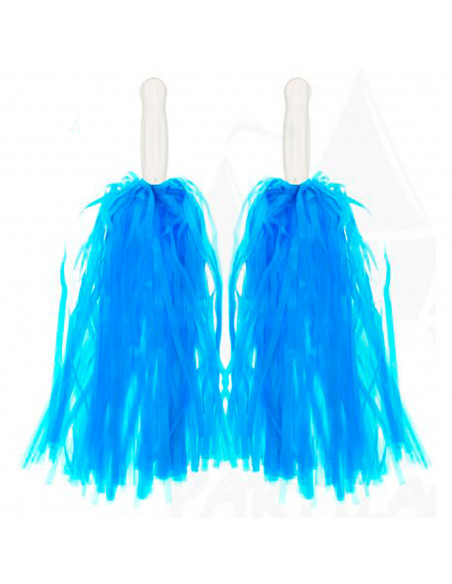 Pompones de animadora, plástico, deporte, complemento de disfraz, carnaval, halloween, cosplay, fiesta, baile, adulto, 34 cm, az Pompones de animadora, plástico, deporte, complemento de disfraz, carnaval, halloween, cosplay, fiesta, baile, adulto, 34 cm, az
