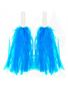 Pompones de animadora, plástico, deporte, complemento de disfraz, carnaval, halloween, cosplay, fiesta, baile, adulto, 34 cm, az