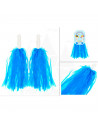 Pompones de animadora, plástico, deporte, complemento de disfraz, carnaval, halloween, cosplay, fiesta, baile, adulto, 34 cm, az