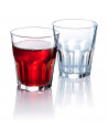 Tradineur - Set 6 vasos de cristal "New America", resistentes, base gruesa, servir agua, licores, bebidas, fiestas, uso diario (