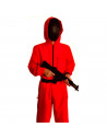 Mono de vigilante rojo infantil con capucha, calamar, disfraz personaje de televisión, incluye cinturón, carnaval, halloween, ni