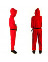 Mono de vigilante rojo infantil con capucha, calamar, disfraz personaje de televisión, incluye cinturón, carnaval, halloween, ni