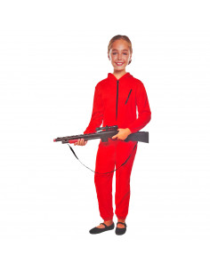 Disfraz de atracador infantil con capucha, fibra sintética, mono rojo vigilante, carnaval, halloween, cosplay, fiesta, niños ado