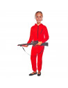 Disfraz de atracador infantil con capucha, fibra sintética, mono rojo vigilante, carnaval, halloween, cosplay, fiesta, niños ado
