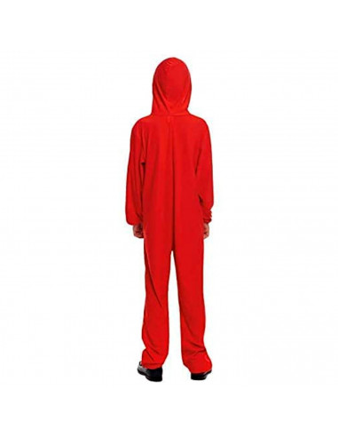 Disfraz de atracador infantil con capucha, fibra sintética, mono rojo vigilante, carnaval, halloween, cosplay, fiesta, niños ado