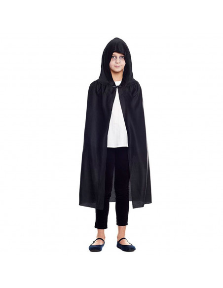 Tradineur - Capa infantil de punto con capucha, accesorio disfraz de vampiro, superhéroe, carnaval, halloween, cosplay, fiestas, Tradineur - Capa infantil de punto con capucha, accesorio disfraz de vampiro, superhéroe, carnaval, halloween, cosplay, fiestas,