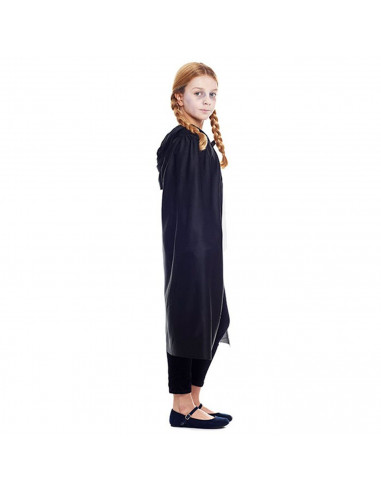 Tradineur - Capa infantil de punto con capucha, accesorio disfraz de vampiro, superhéroe, carnaval, halloween, cosplay, fiestas,