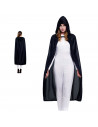 Tradineur - Capa de tela con capucha, accesorio disfraz de vampiro, superhéroe, carnaval, halloween, cosplay, fiestas, adulto un