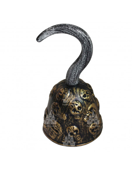 Garfio pirata de plástico con calaveras, accesorio para disfraz de corsario, carnaval, halloween, fiestas, cosplay, cumpleaños,
