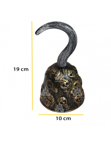Garfio pirata de plástico con calaveras, accesorio para disfraz de corsario, carnaval, halloween, fiestas, cosplay, cumpleaños,