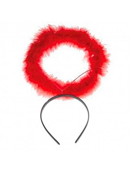 Tradineur - Corona de ángel rojo, diadema con aro, accesorios para disfraz de diablesa, carnaval, halloween, cosplay, fiesta, ad Tradineur - Corona de ángel rojo, diadema con aro, accesorios para disfraz de diablesa, carnaval, halloween, cosplay, fiesta, ad