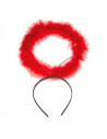 Tradineur - Corona de ángel rojo, diadema con aro, accesorios para disfraz de diablesa, carnaval, halloween, cosplay, fiesta, ad