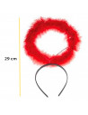 Tradineur - Corona de ángel rojo, diadema con aro, accesorios para disfraz de diablesa, carnaval, halloween, cosplay, fiesta, ad