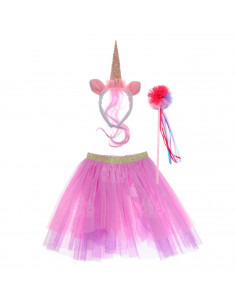 Set infantil de unicornio con tutú, diadema y varita, disfraz de carnaval, halloween, cosplay, fiesta, niñas, 12 años, lila