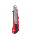 Cúter profesional con mango antideslizante, cutter con cuchilla de 18 mm, bloqueo de seguridad, carcasa de plástico, forma ergon