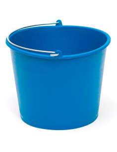 Pamex - Cubo engomado de plástico reciclado con asa metálica, recipiente multiusos, limpieza, jardinería, color azul, 6 litros,