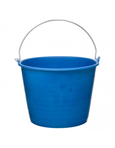 Pamex - Cubo engomado de plástico reciclado con asa metálica, recipiente multiusos, limpieza, jardinería, color azul, 6 litros,
