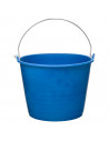 Pamex - Cubo engomado de plástico reciclado con asa metálica, recipiente multiusos, limpieza, jardinería, color azul, 6 litros,