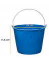 Pamex - Cubo engomado de plástico reciclado con asa metálica, recipiente multiusos, limpieza, jardinería, color azul, 6 litros,