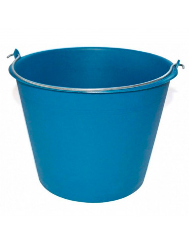 Pamex - Cubo engomado de plástico reciclado con asa metálica, recipiente multiusos, limpieza, jardinería, color azul, 6 litros,