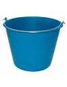 Pamex - Cubo engomado de plástico reciclado con asa metálica, recipiente multiusos, limpieza, jardinería, color azul, 6 litros,