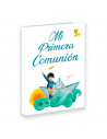 Libro para fotos Primera Comunion de niño en barco, Incluye, detalles de la ceremonia, 7 hojas para dedicatorias entre otros det