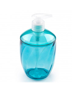 Tradineur - Dosificador de jabón para baño 16,5 x 9 cm. Dispensador de jabón líquido de plástico para manos, rellenable, para co