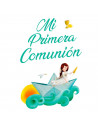 Libro para fotos Primera Comunion de niña de barco, Incluye espacios para colocar fotos, detalles de la ceremonia, 7 hojas para