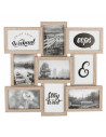 Multimarco de madera, 9 fotos, marco múltiple para fotografías de 14 x 9 cm, portafotos, decoración del hogar, paisajes, recuerd