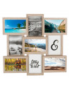 Multimarco de madera, 9 fotos, marco múltiple para fotografías de 14 x 9 cm, portafotos, decoración del hogar, paisajes, recuerd